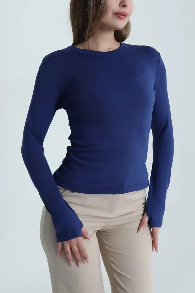 Lacivert Lİkralı Kadın Body Bluz 488407