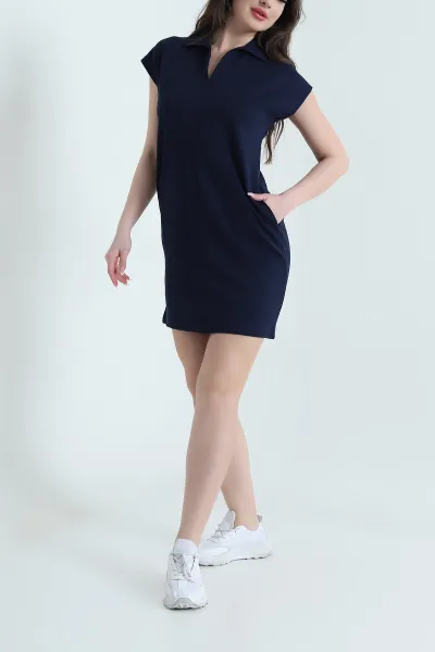 lacivert-likrali-oysho-kadin-elbise-454693