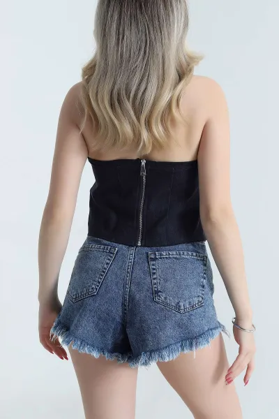 Lacivert Likralı Tensel Kot Kadın Büstiyer 476522