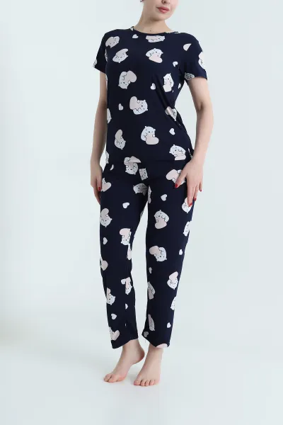 Lacivert Milan Kadın Pijama Takımı 466493