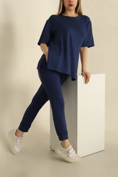 Lacivert Modal Kumaş Bayan İkili Takım 265554