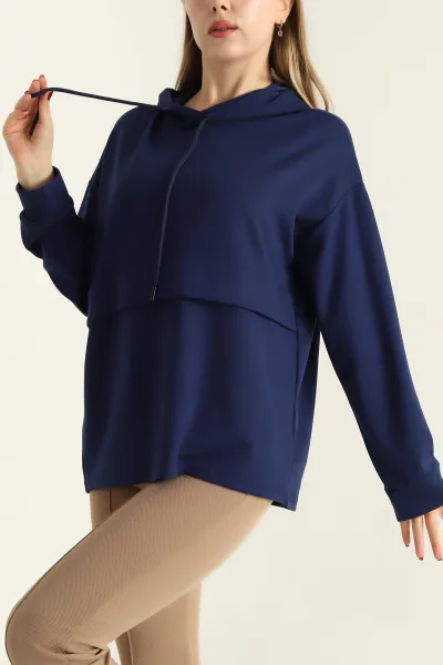 Lacivert Modal Kumaş Bayan Sweat 304505