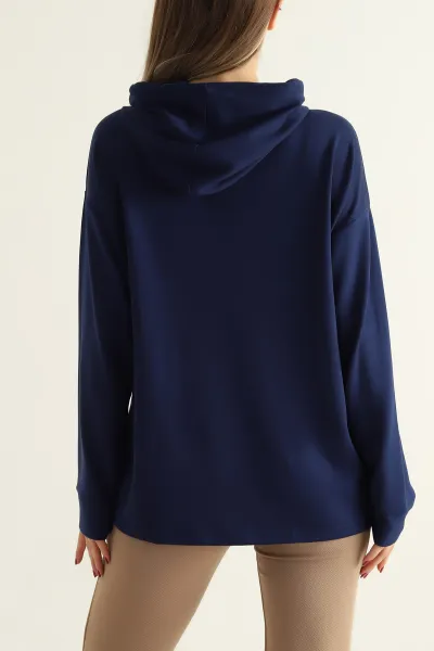 Lacivert Modal Kumaş Bayan Sweat 304505