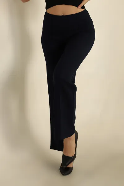Lacivert Modal Kumaş Çimalı Bayan Pantolon 265926