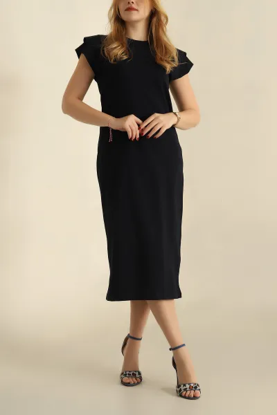 lacivert-modal-kumas-kol-detay-elbise-251797