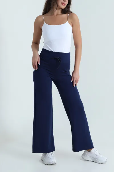 Lacivert Modal Palazzo Pantolon 478291