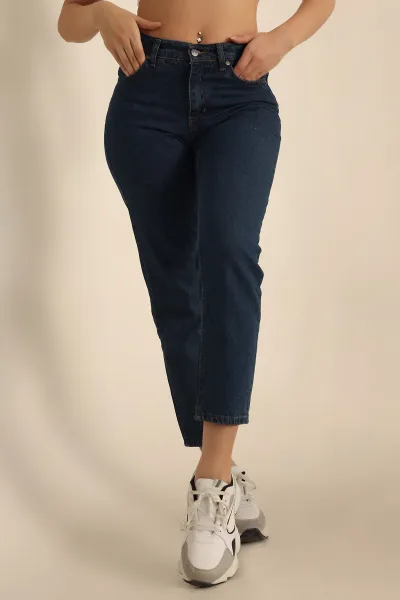Lacivert Mom Kot Pantolon 228699