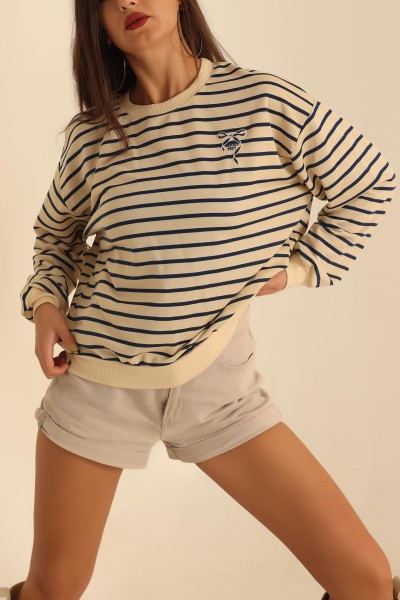 Lacivert Nakışlı İki İp Sweat 201597