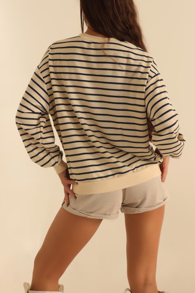 Lacivert Nakışlı İki İp Sweat 201597