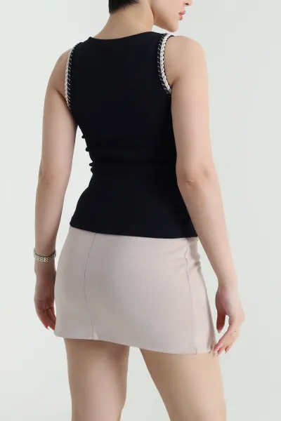 Lacivert Ottoman Kadın Atlet Bluz 460673