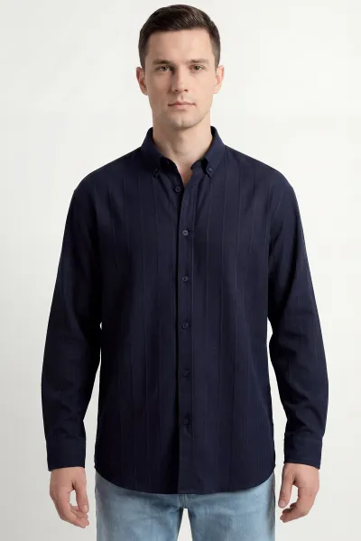 Lacivert Oversize Yeni Sezon Erkek Gömlek 448976