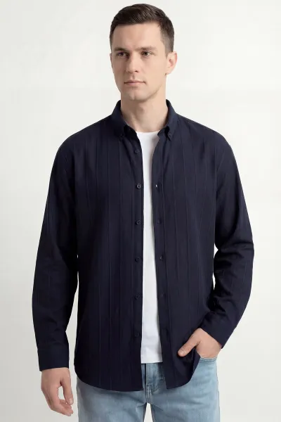 Lacivert Oversize Yeni Sezon Erkek Gömlek 448976