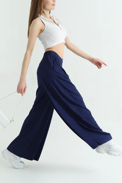 Lacivert Oysho Bol Paça Bayan Pantolon 353989