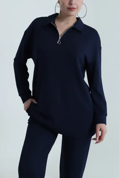 Lacivert Oysho Kadın Tunik Pantolon İkili Takım 486411