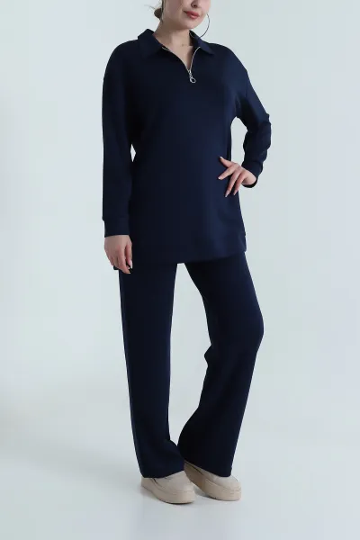 Lacivert Oysho Kadın Tunik Pantolon İkili Takım 486411