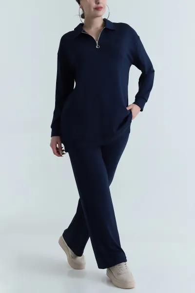 Lacivert Oysho Kadın Tunik Pantolon İkili Takım 486411
