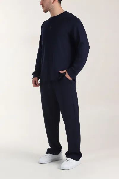 Lacivert Oysho Kumaş Baggy Erkek İkili Takım 405374