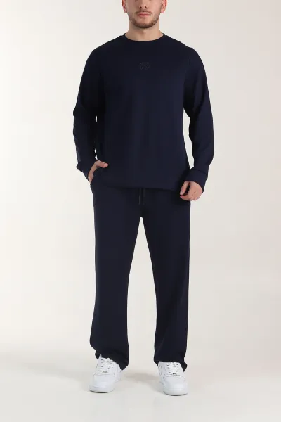 lacivert-oysho-kumas-baggy-erkek-ikili-takim-405374