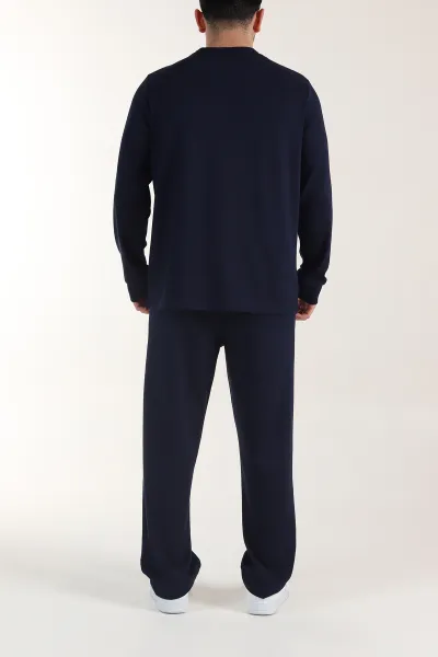 Lacivert Oysho Kumaş Baggy Erkek İkili Takım 405374