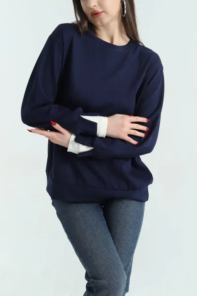 lacivert-oysho-kumas-garnili-bayan-sweat-335725