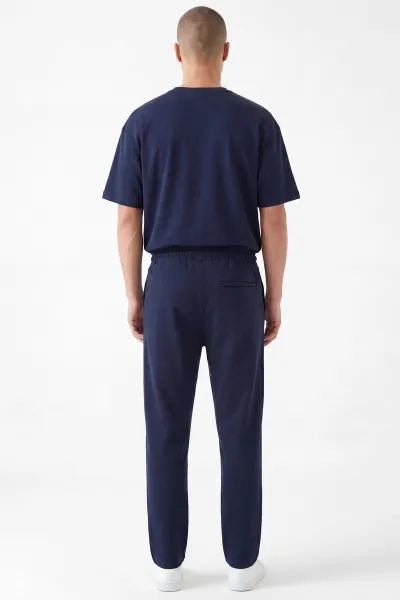Lacivert Oysho Kumaş Oversize Bisiklet Yaka Erkek İkili Takım 445191