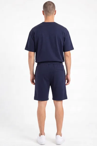 Lacivert Oysho Kumaş Oversize Erkek Şortlu Takım 467616