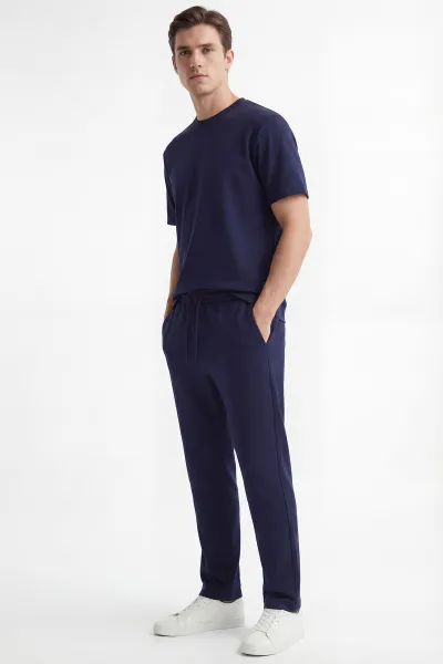 Lacivert Oysho Kumaş Oversize Erkek İkili Takım 443310