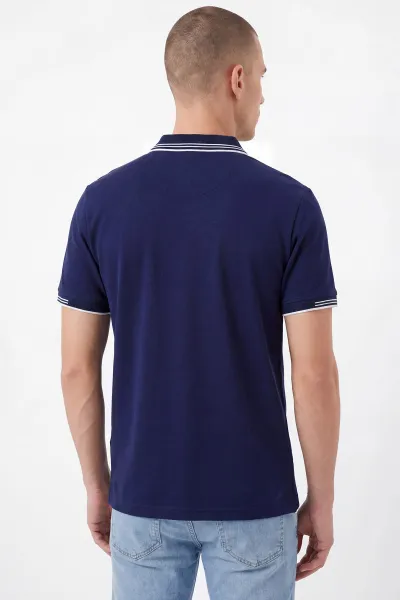 Lacivert Oysho Kumaş Polo Yaka Erkek Tişört 462538