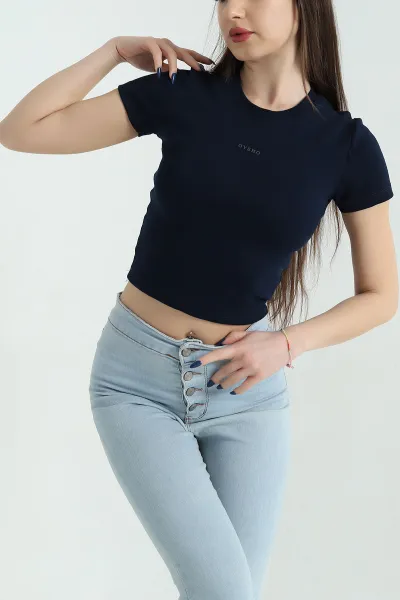 Lacivert Oysho Süprem Kadın Crop 347582