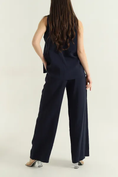 Lacivert Pantolon Bluz Modal Kadın İkili Takım 362254
