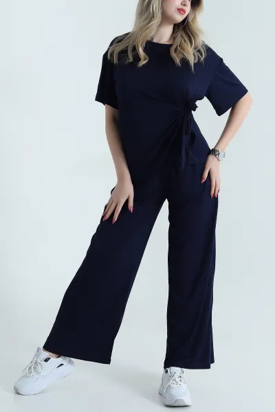 Lacivert Pantolon Bluz Modal Kadın İkili Takım 475663