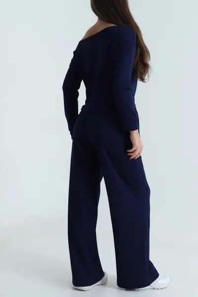 Lacivert Pantolon Bluz Modal Kadın İkili Takım 491816