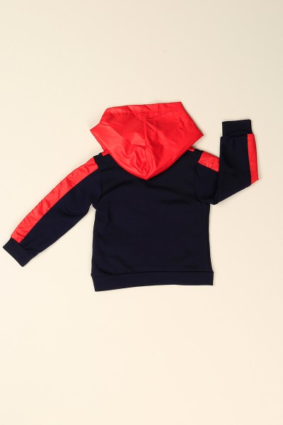 Lacivert Paraşüt Kapüşonlu Erkek Çocuk Sweat 77139