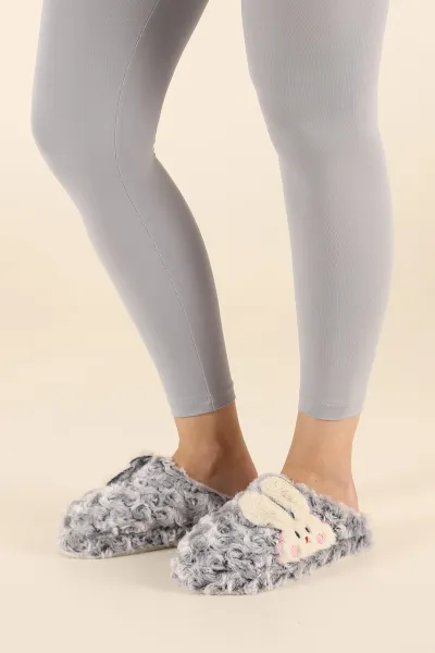 Lacivert Peluş Tavşan Kulaklı Kadın Ev Terliği 316551