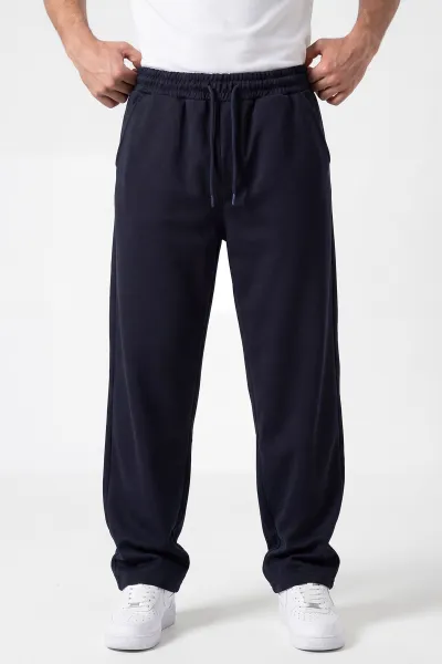 lacivert-pike-kumas-baggy-belden-baglamali-erkek-pantolon-442078