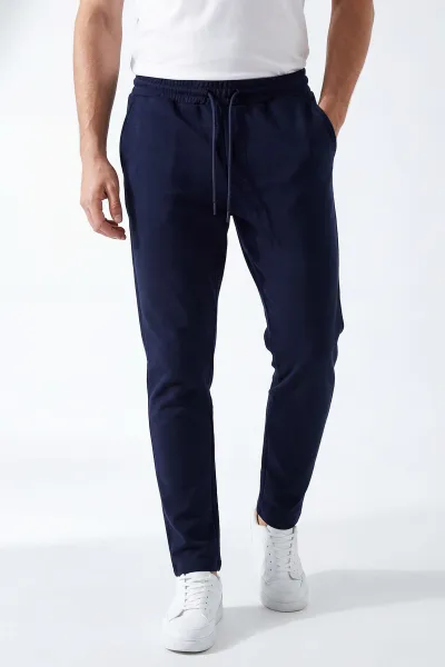 Lacivert Pike Kumaş Boyfriend Erkek Pantolon 450732