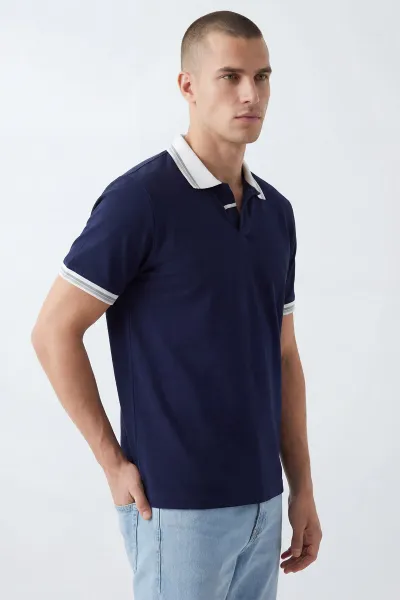 Lacivert Polo Yaka Erkek Tişört 435385