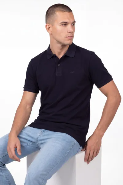 Lacivert Polo Yaka Erkek Tişört 458860