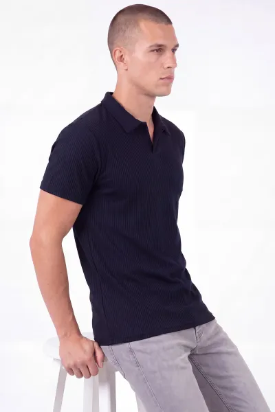 Lacivert Polo Yaka Erkek Tişört 458876