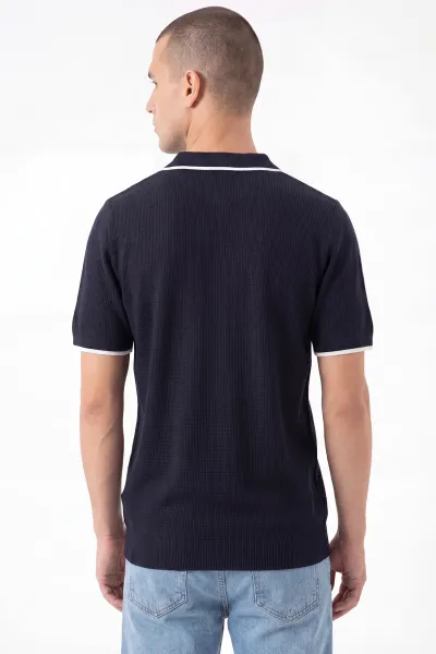 Lacivert Polo Yaka Erkek Triko Tişört 462205