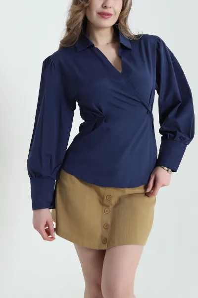 lacivert-poplin-dokuma-kadin-gomlek-432095
