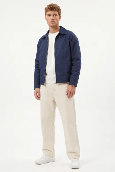 Lacivert Reglan Kol Fermuarlı Erkek Ceket 491795