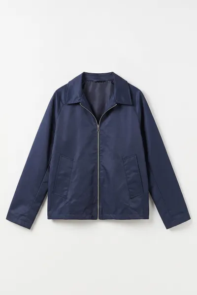 Lacivert Reglan Kol Fermuarlı Erkek Ceket 491795