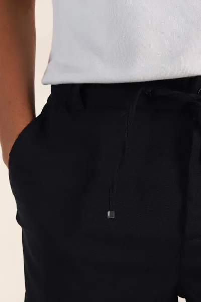 Lacivert Regular Fit Bel Lastikli Erkek Şort 385205