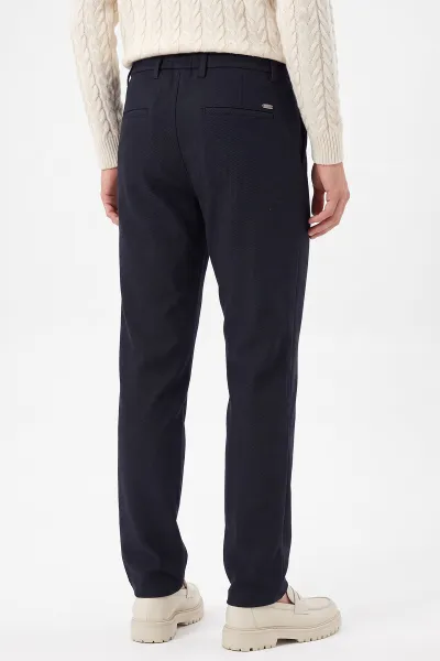 Lacivert Regular Fit Belden Bağlamalı Erkek Pantolon 493177