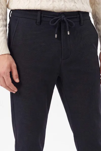 Lacivert Regular Fit Belden Bağlamalı Erkek Pantolon 493177