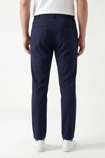 Lacivert Regular Fit Beli Lastikli Erkek Pantolon 430622