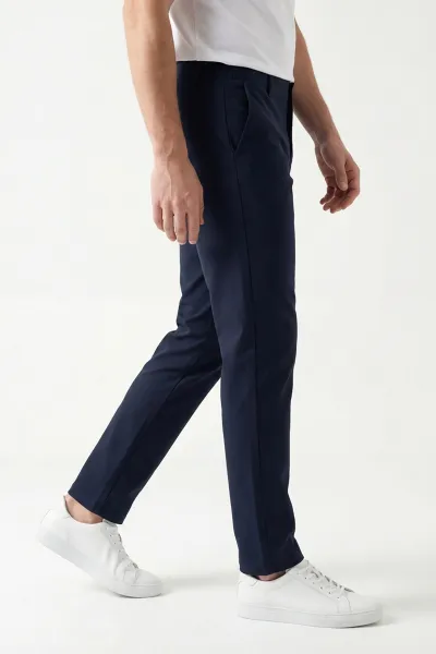 Lacivert Regular Fit Beli Lastikli Erkek Pantolon 430622