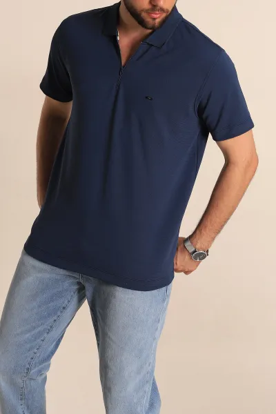 lacivert-regular-fit-dokulu-fermuarli-polo-yaka-erkek-tisort-277199