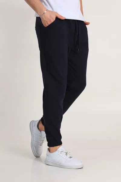 Lacivert Regular Fit İki İp Paça Lastikli Erkek Eşofman Altı 338277